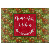 キッチングッド物さくらんぼトマトパーソナライズされた カッティングボード (正面)