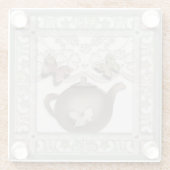 キッチングラス茶ポットベージュカラー ガラスコースター (裏面)