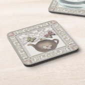 キッチングラス茶ポットベージュカラー コースター (左側)