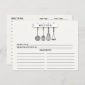 キッチングレー器具ブライダルシャワーレシピカード ポストカード (正面/裏面)