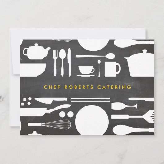 キッチンコラージオンチョークボード背景ノテカード ノートカード (正面)