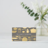 キッチンコラージュフェイク金ゴールド/グレー 名刺 (スタンド正面)