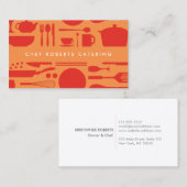 キッチンコラージュ赤/オレンジ 名刺 (正面/裏面)