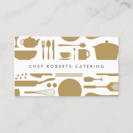 キッチンコラージュ金ゴールド/白 名刺