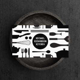 キッチンコラージュ黒/白と黒ロゴ 名刺