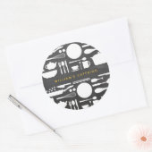 キッチンコラージュChalkboardの背景シール ラウンドシール (封筒)