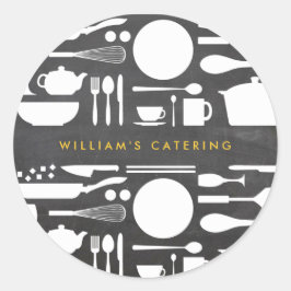 キッチンコラージュChalkboardの背景シール ラウンドシール