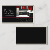 キッチンコントラクターキャビネットのホワイトブラックカード 名刺 (正面/裏面)