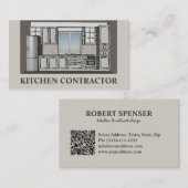 キッチンコントラクターキャビネットキャラントリーブラウンカード 名刺 (正面/裏面)