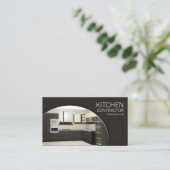 キッチンコントラクターキャビネットキャラントリーブラウンカード 名刺 (スタンド正面)