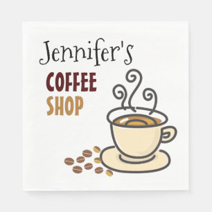 キッチンコーヒーショップパーソナライズされた紙ナプキンス スタンダードランチョンナプキン