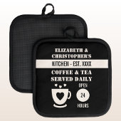 キッチンコーヒー茶の名前は最年黒 鍋敷き