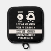 キッチンコーヒー茶の名前は最年黒 鍋敷き (正面)