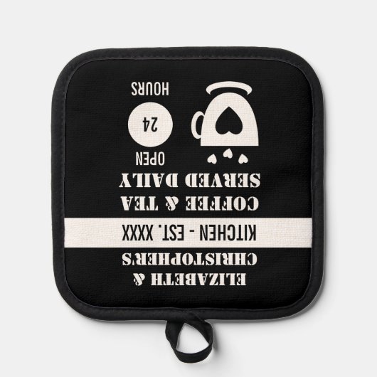 キッチンコーヒー茶の名前は最年黒 鍋敷き (正面)