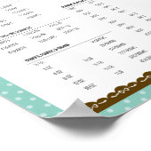 キッチンサイズ変換表カスタム示 ポスター (角)