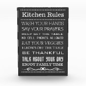 キッチンサイン |家族規則の署名 |キッチンルール フォトブロック (正面)