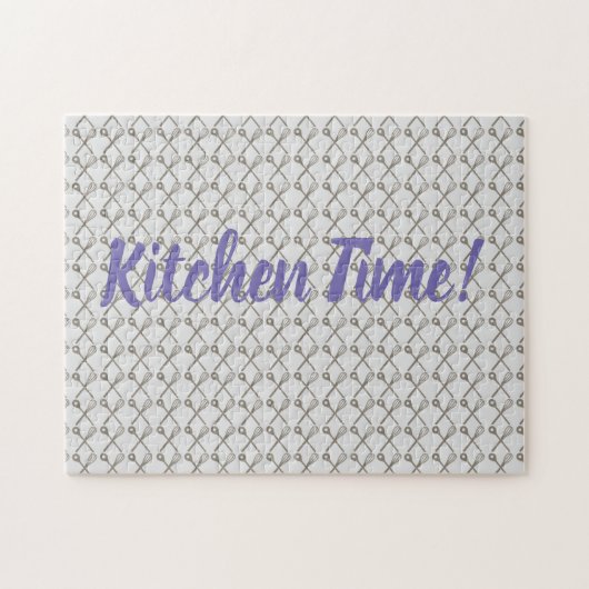 キッチンシェフのための泡立て器と調理スプーンの柄 ジグソーパズル (横)