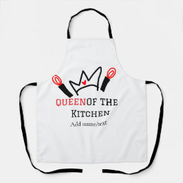 キッチンシェフのクイーン料理名の冠を追加 エプロン
