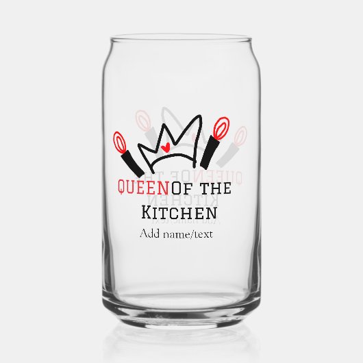 キッチンシェフのクイーン料理名の冠を追加 ガラス缶 (正面)