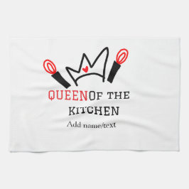 キッチンシェフのクイーン料理名の冠を追加 キッチンタオル