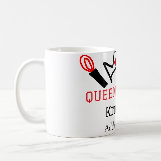 キッチンシェフのクイーン料理名の冠を追加 コーヒーマグカップ (左)