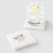 キッチンシェフのクイーン料理名の冠を追加 ストーンコースター (横)