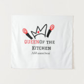 キッチンシェフのクイーン料理名の冠を追加 タペストリー (正面(横))