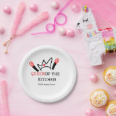 キッチンシェフのクイーン料理名の冠を追加 ペーパープレート (パーティー)