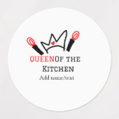 キッチンシェフのクイーン料理名の冠を追加 ラベル (デザイン2)
