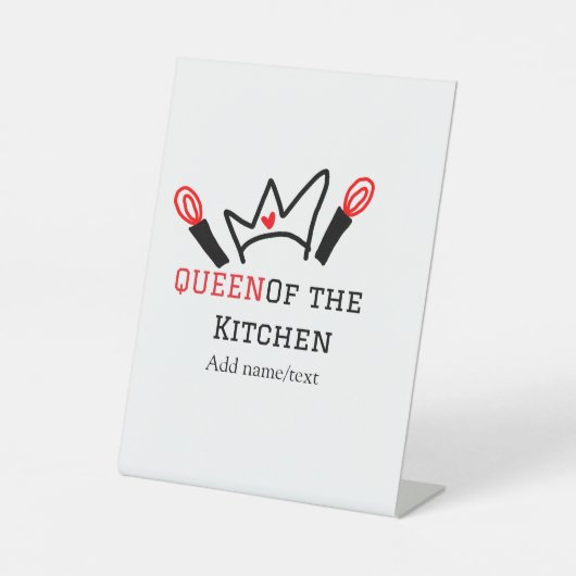 キッチンシェフのクイーン料理名の冠を追加 台座サイン (正面)