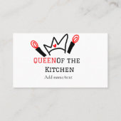 キッチンシェフのクイーン料理名の冠を追加 名刺 (裏面)