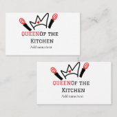 キッチンシェフのクイーン料理名の冠を追加 名刺 (正面/裏面)