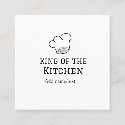 キッチンシェフの王料理名クラウンハ追加 スクエア名刺 (正面)