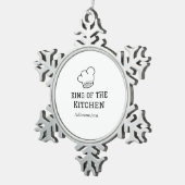 キッチンシェフの王料理名クラウンハ追加 スノーフレークピューターオーナメント (右)