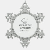 キッチンシェフの王料理名クラウンハ追加 スノーフレークピューターオーナメント (正面)