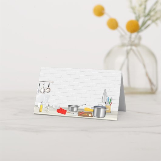 キッチンシェフ料理パーティー プレイスカード (正面)