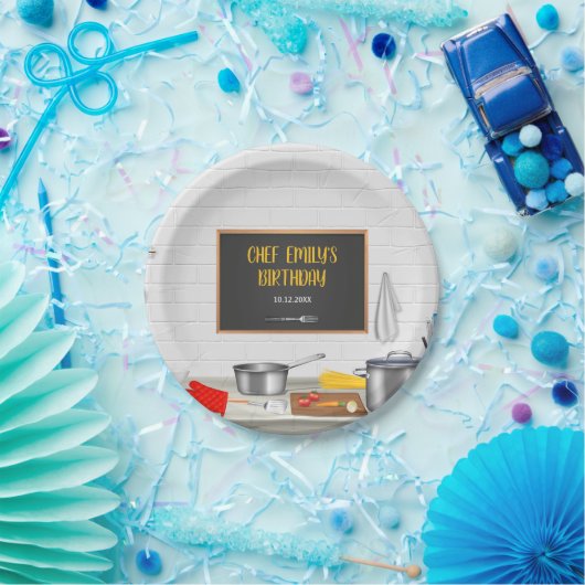 キッチンシェフ料理誕生日パーティー ペーパープレート (パーティー)
