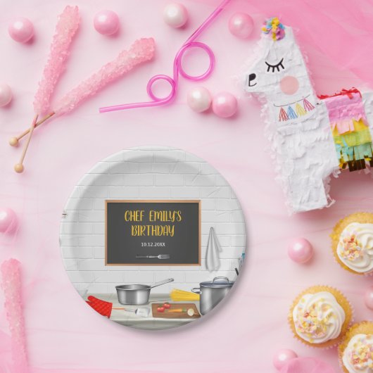 キッチンシェフ料理誕生日パーティー ペーパープレート (パーティー)