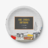 キッチンシェフ料理誕生日パーティー ペーパープレート (正面)