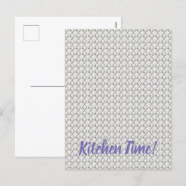 キッチンシェフ用のウィスクと料理スプーンのパターン シーズンポストカード