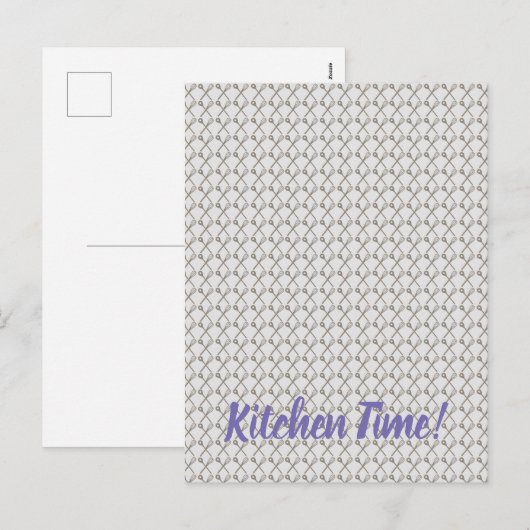 キッチンシェフ用のウィスクと料理スプーンのパターン シーズンポストカード (正面/裏面)