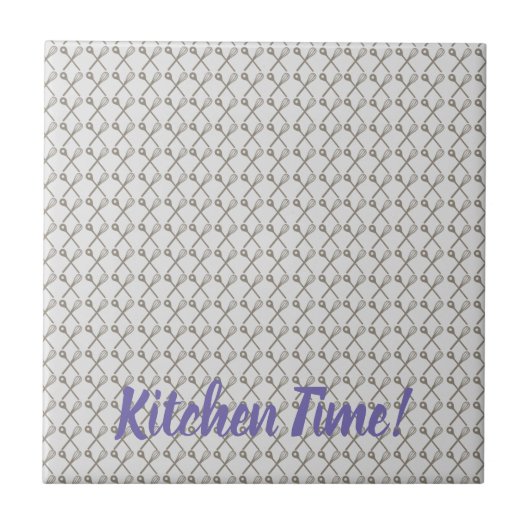 キッチンシェフ用のウィスクと料理スプーンのパターン タイル (正面)