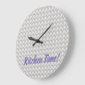 キッチンシェフ用のウィスクと料理スプーンのパターン ラージ壁時計 (傾斜)