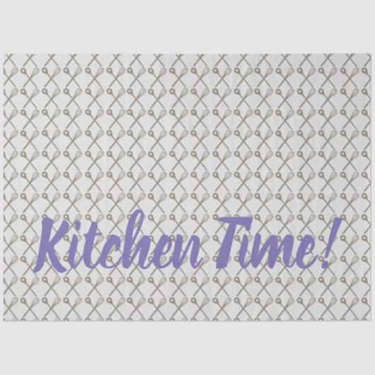 キッチンシェフ用のウィスクと料理スプーンのパターン 薄葉紙 (正面)