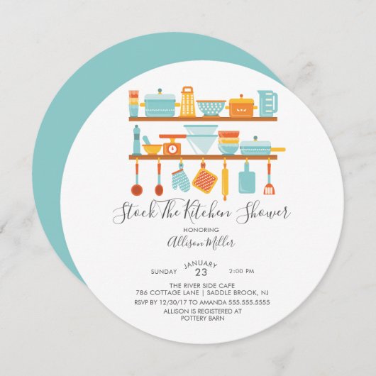 キッチンシャワー招待状を置く 招待状 (正面/裏面)