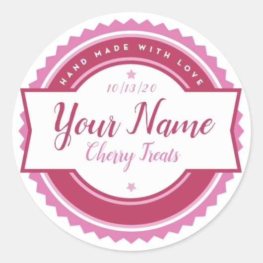 キッチンシールベーカリーラベルのパーソナライズ ラウンドシール (正面)