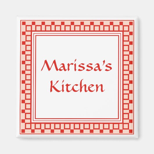 キッチンスクウェア赤 マグネット (正面)