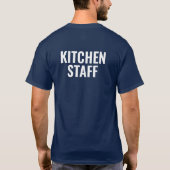 キッチンスタッフTシャツユニフォームカスタムネームロゴ Tシャツ (裏面)