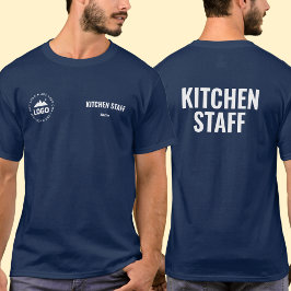 キッチンスタッフTシャツユニフォームカスタムネームロゴ Tシャツ