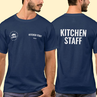 キッチンスタッフTシャツユニフォームカスタムネームロゴ Tシャツ